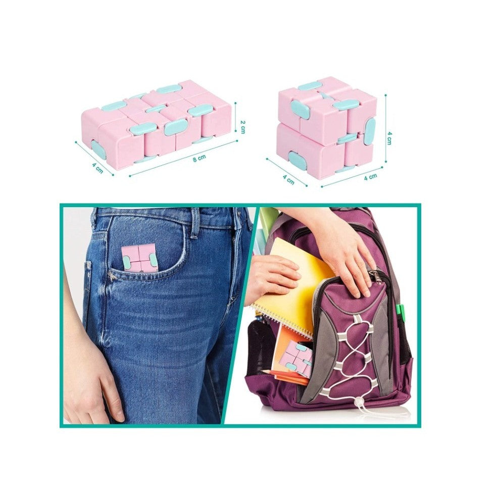 Cub Antistres Infinity Magic Cube, Jucarie Fidget Pentru Concentrare, Material ABS, 4x4x4 cm, Multicolor