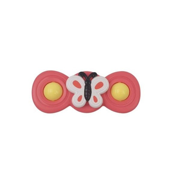 Spinimals Spinner Interactiv cu Ventuză, Jucărie Educativă pentru Copii, Plastic, Formă Fluture, Roz