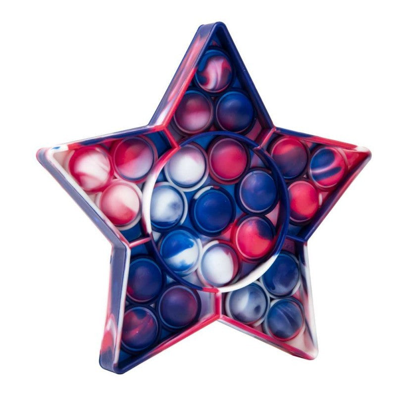 Jucarie Antistres Pop It Now and Flip It, Model Steluta, Silicon Senzorial Flexibil, Multicolor