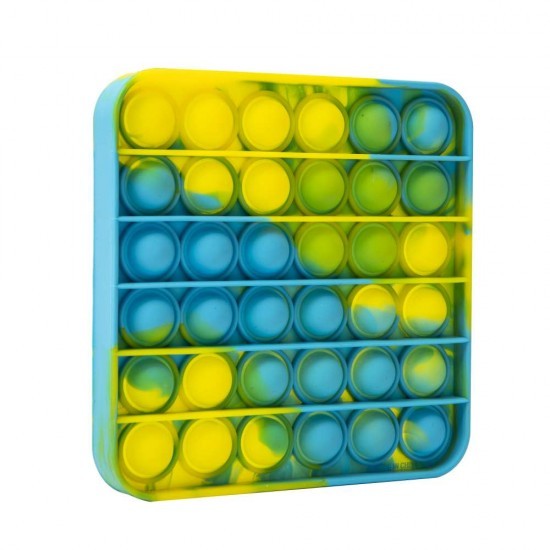 Jucarie Senzoriala Pop It Now & Flip It, Push Bubble Anti-stres, Silicon Moale, Forma Patrata, Multicolor