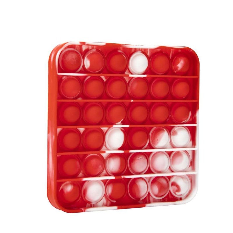 Jucarie Senzoriala Pop It Now & Flip It, Push Bubble Anti-stres, Silicon Moale, Forma Patrata, Multicolor