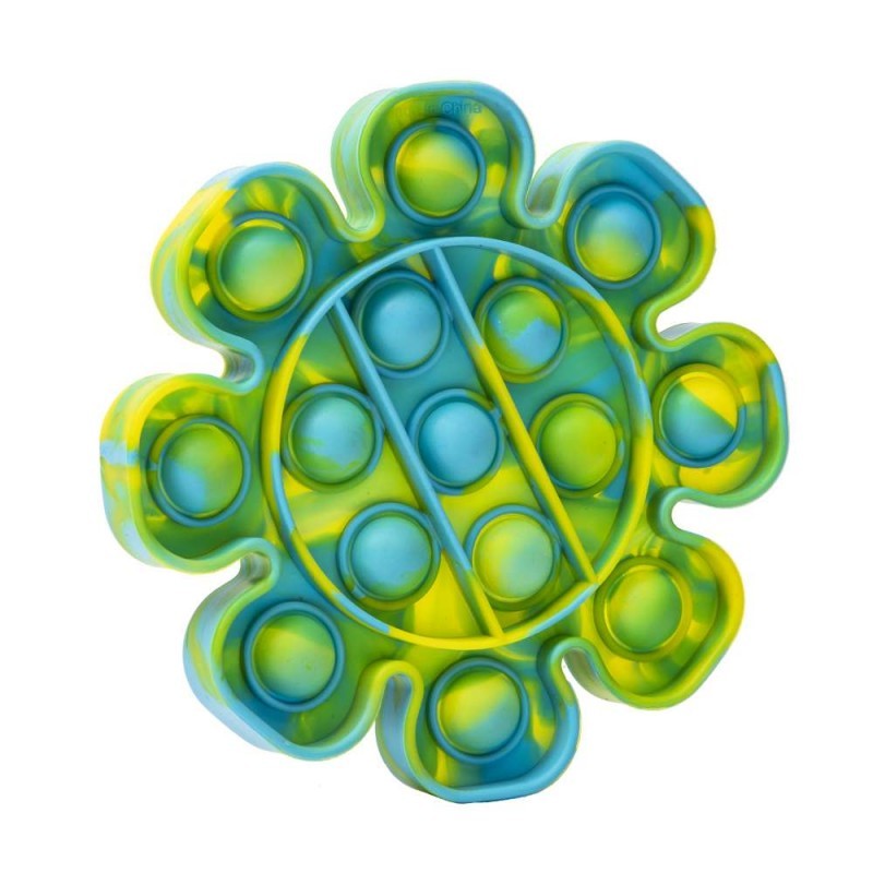 Jucarie Senzoriala Pop It Now & Flip It, Push Bubble Anti-stres, Silicon Flexibil, Forma Floare, Multicolor, Model 1