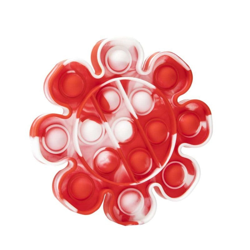 Jucarie Senzoriala Pop It Now & Flip It, Push Bubble Anti-stres, Silicon Flexibil, Forma Floare, Multicolor, Model 1