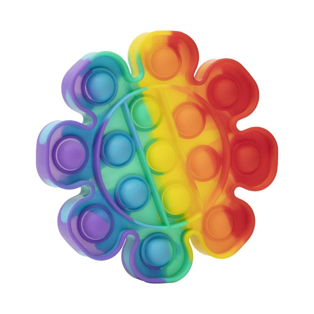 Jucarie Senzoriala Pop It Now & Flip It, Push Bubble Anti-stres, Silicon Flexibil, Forma Floare, Multicolor, Model 1