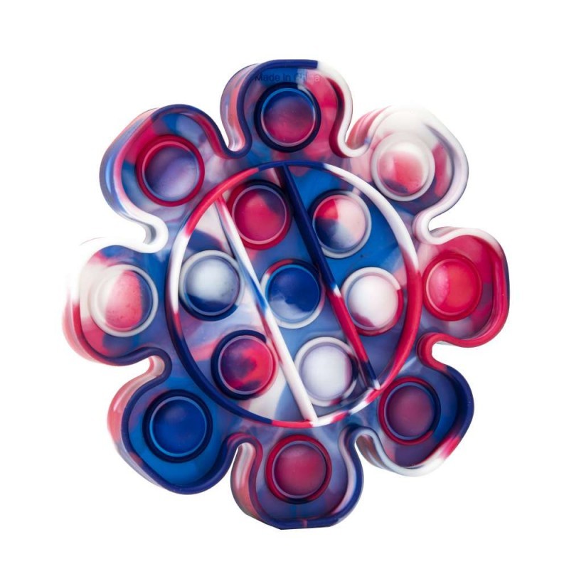 Jucarie Senzoriala Pop It Now & Flip It, Push Bubble Anti-stres, Silicon Flexibil, Forma Floare, Multicolor, Model 1