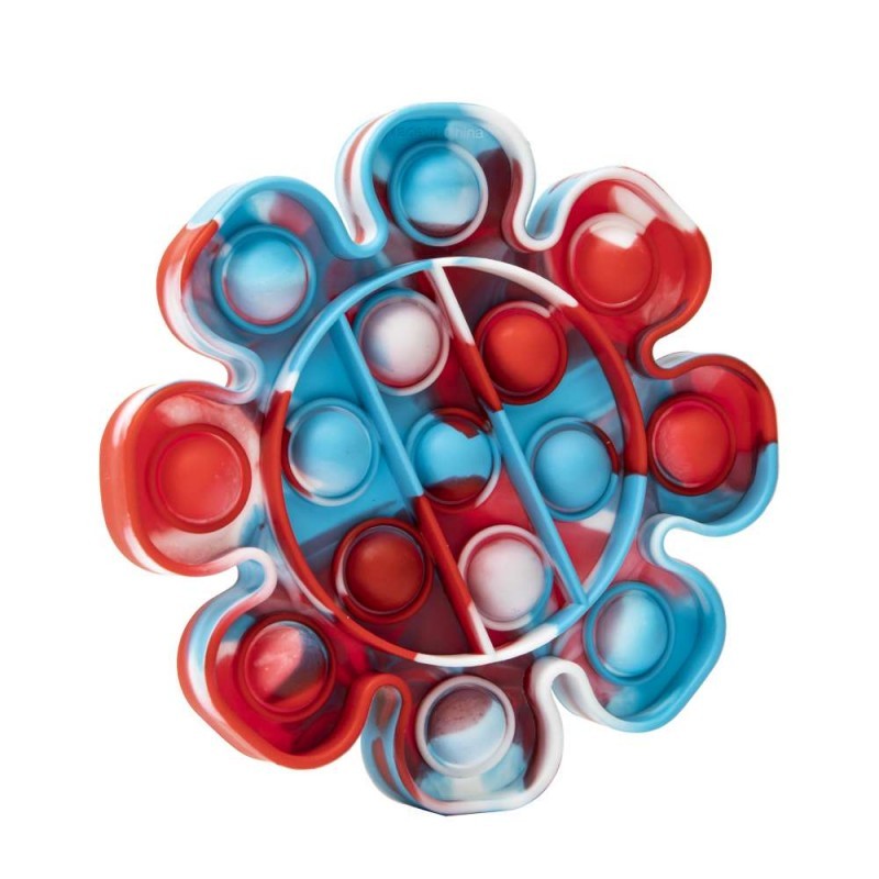 Jucarie Senzoriala Pop It Now & Flip It, Push Bubble Anti-stres, Silicon Flexibil, Forma Floare, Multicolor, Model 1