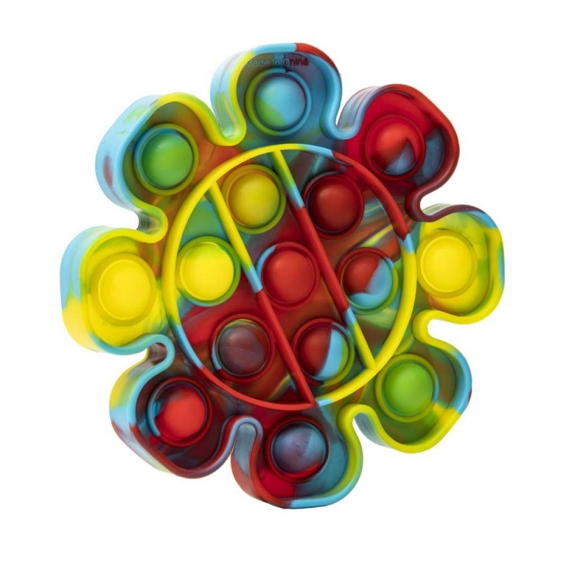 Jucarie Senzoriala Pop It Now & Flip It, Push Bubble Anti-stres, Silicon Flexibil, Forma Floare, Multicolor, Model 1