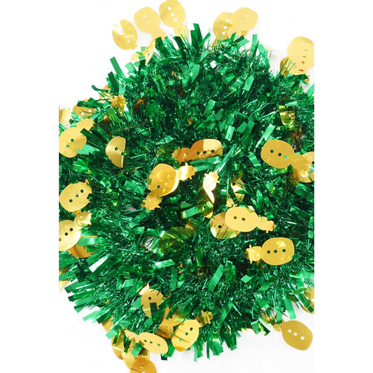 Beteala Craciun cu Aspect Bogat, Ghirlanda Decorativa Brad, Folie PVC Rezistenta, Utilizare Interior si Exterior, Verde, 2 m x 11 cm