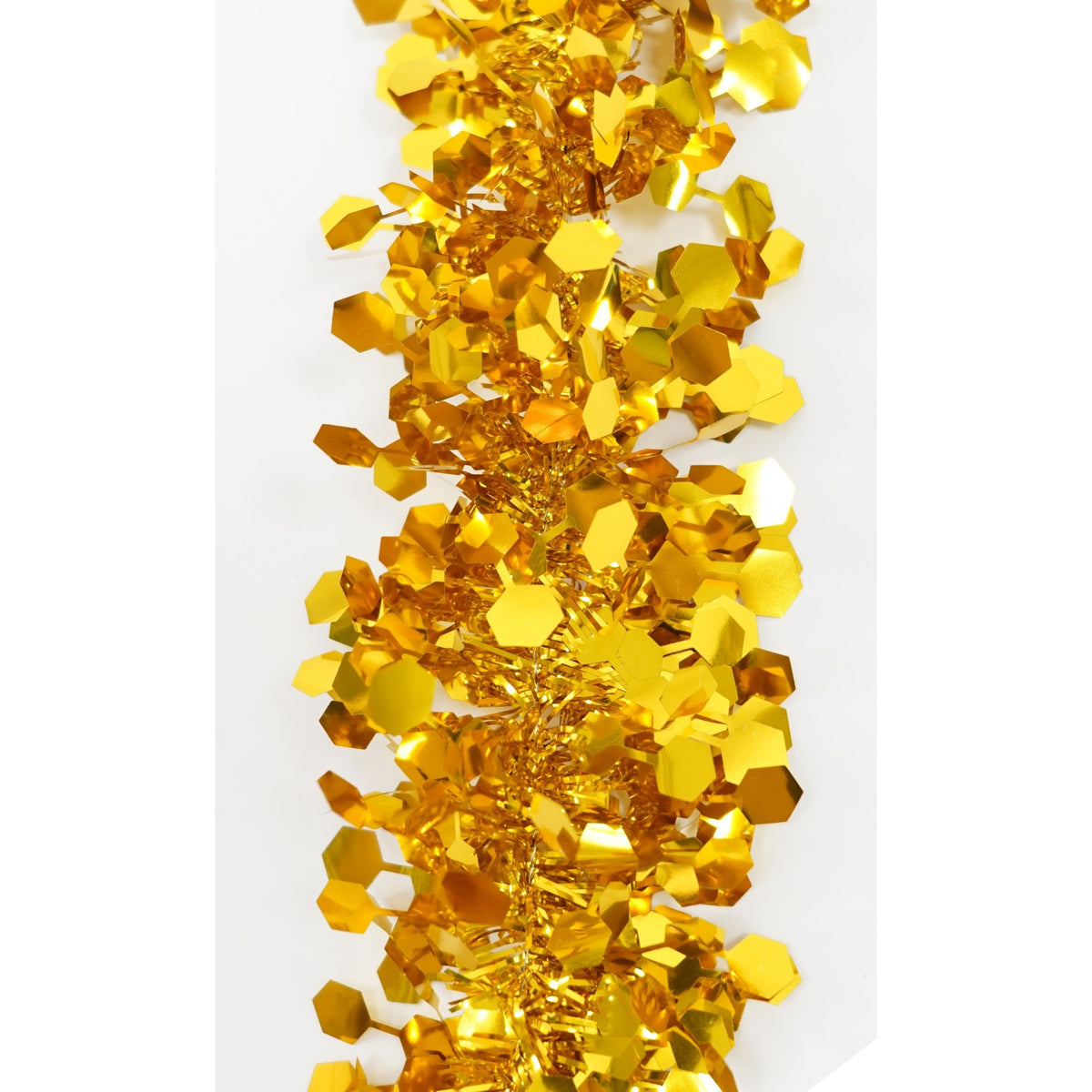 Beteala Craciun, Ghirlanda Decorativa Pufoasa, Folie PVC Rezistenta, Interior si Exterior, Galben, 2 m x 9 cm