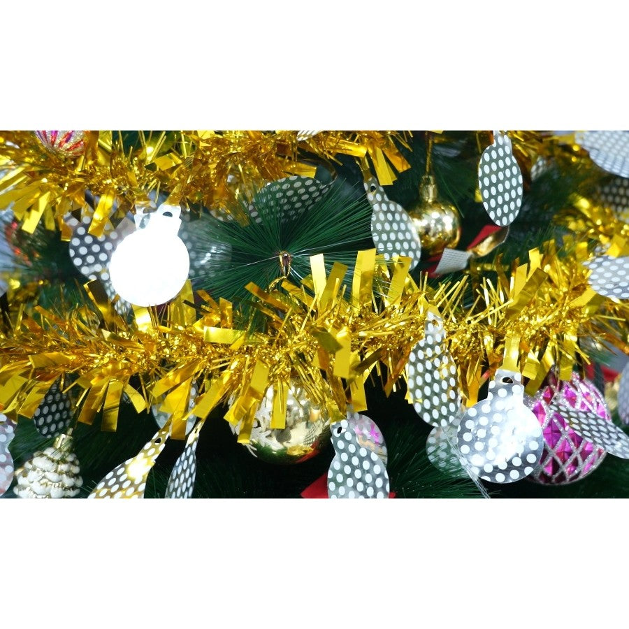 Beteala Craciun Glandarda Decorativa, Model Pufos Bogat, Folie PVC, Interior si Exterior, 2 m x 11 cm, Auriu