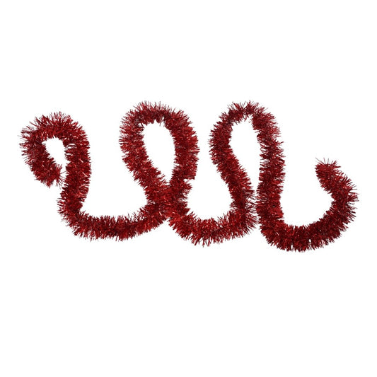 Beteala Craciun Tip Sir, Decoratiune Brad Interior si Exterior, Folie PVC, Rosu, 2 m x 7 cm