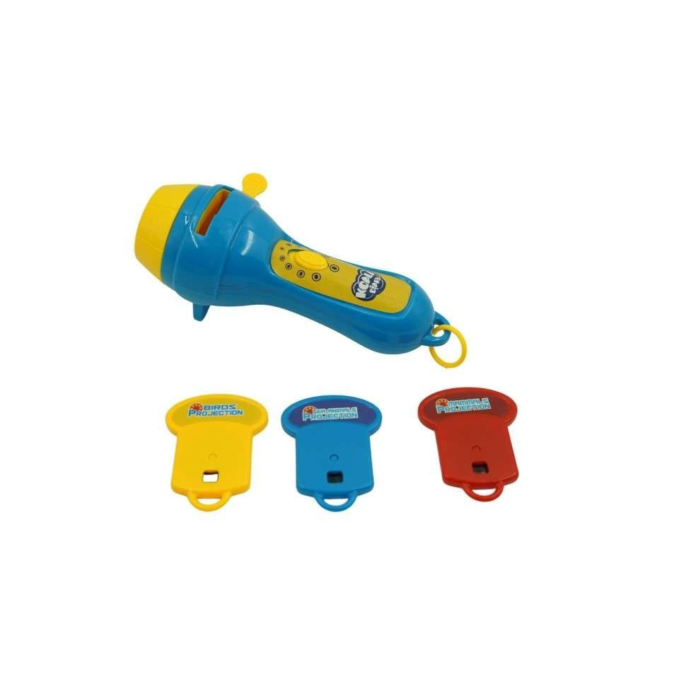 Proiector Educational Tip Lanterna Pentru Copii, 24 Imagini Cu Animale Salbatice, Jucarie Interactiva Din Plastic Non-Toxic, Albastru