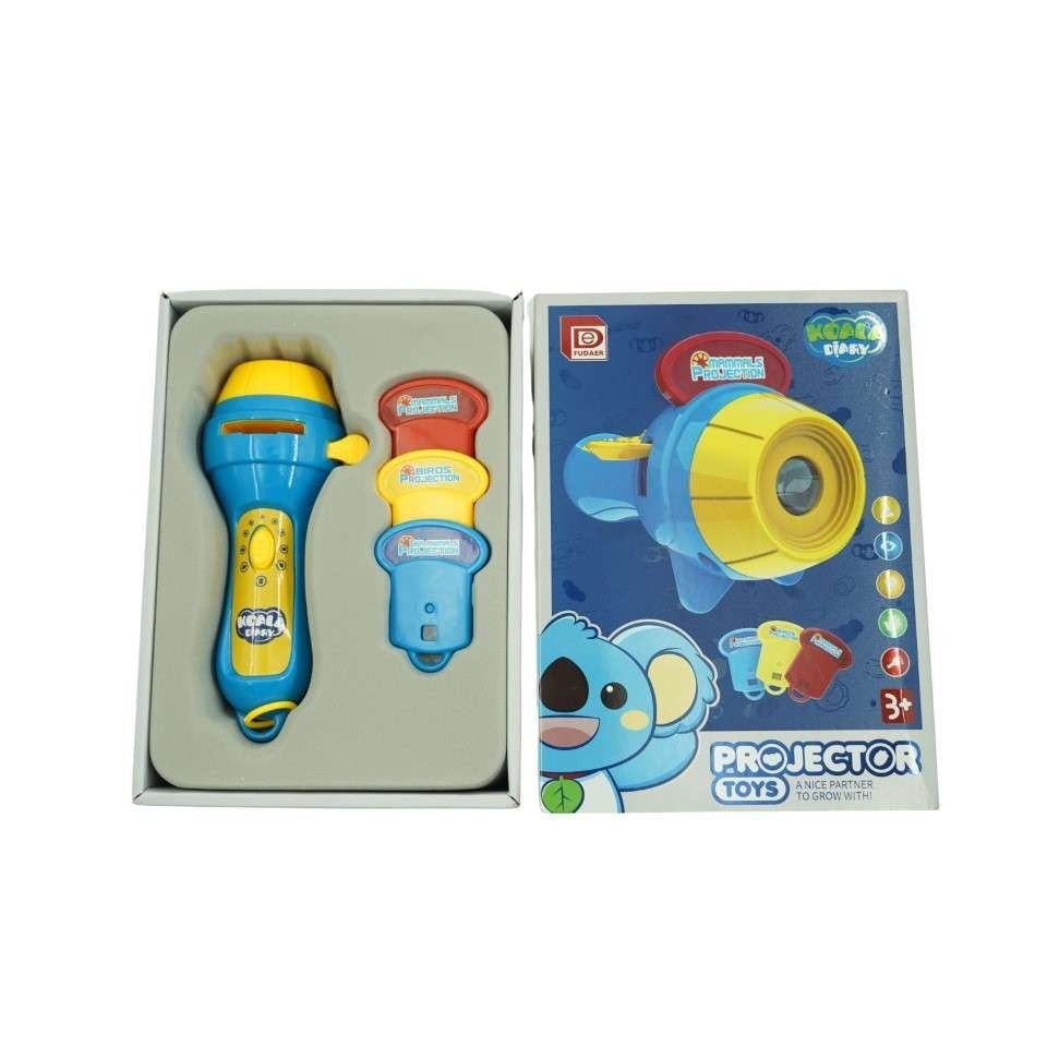 Proiector Educational Tip Lanterna Pentru Copii, 24 Imagini Cu Animale Salbatice, Jucarie Interactiva Din Plastic Non-Toxic, Albastru