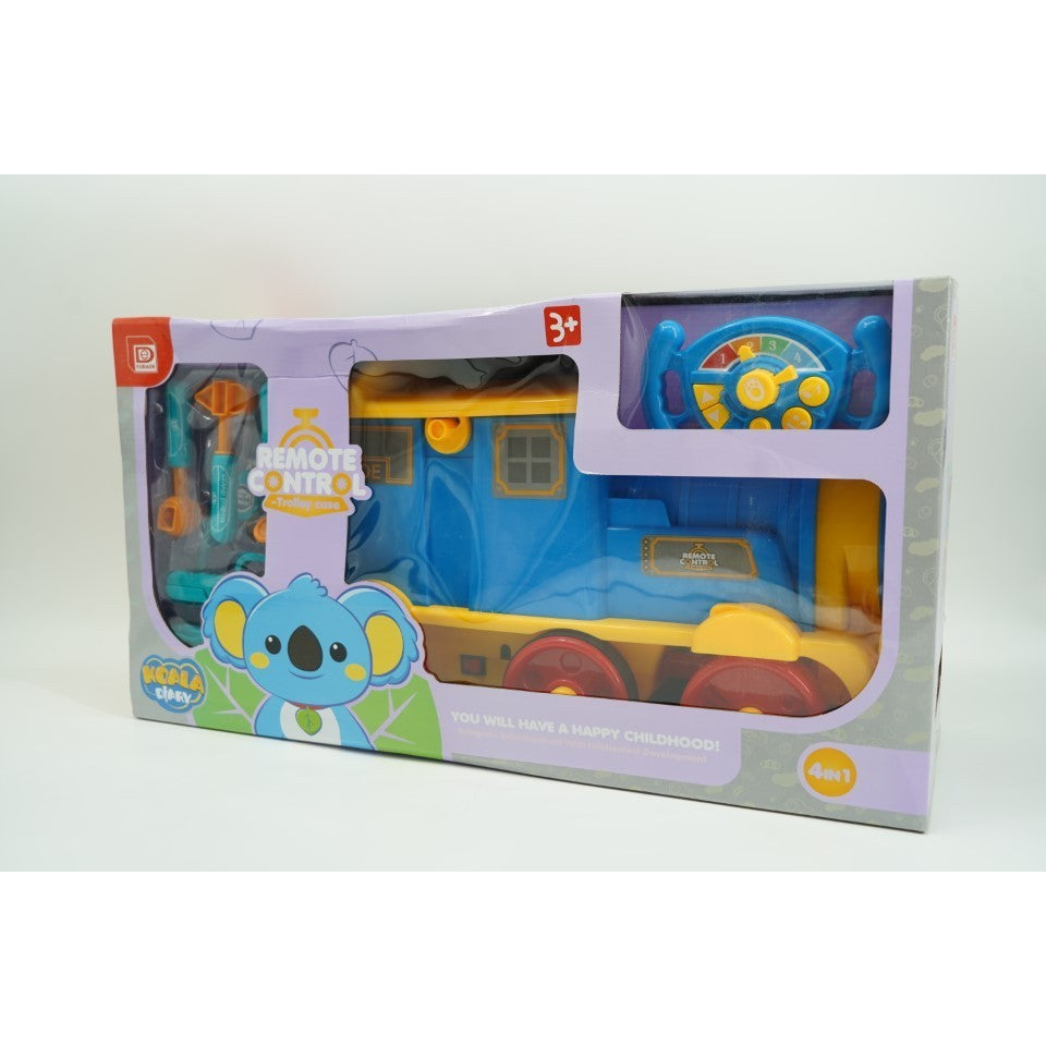 Locomotiva Interactiva cu Telecomanda Volan, Set Medical de Jucarie 4 in 1, Functii Muzicale si Luminoase, Design Tip Valiza Portabila, Material Plastic ABS, Multicolor