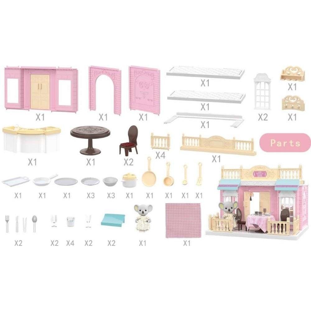 Set Bucatarie de Jucarie pentru Papusi, Mobilier Complet si Figurina Inclusa, Joc de Rol Educativ, Accesorii Gatit, Multicolor, 1 Set