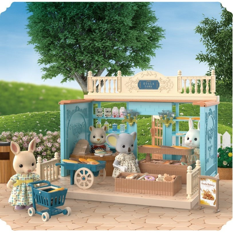 Casa de Papusi Tip Brutarie cu Figurina si Mobilier, Set de Constructie Educativ pentru Copii, Accesorii de Gatit, Multicolor