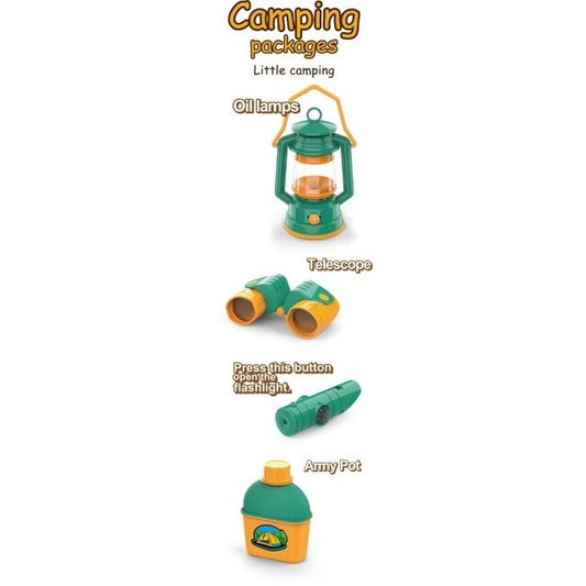 Set De Joacă Camping Pentru Copii Cu Cort Tip Pop-Up, 7 Accesorii Tematice, Utilizare Interior Și Exterior, Material Poliester, Multicolor