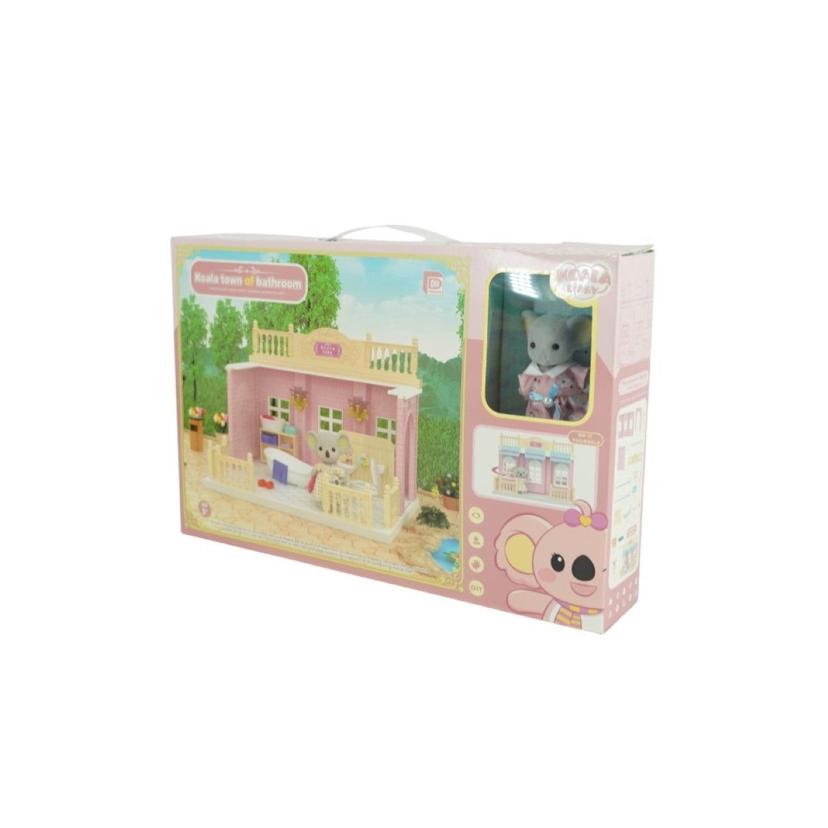 Set Mobilier Baie Pentru Papusi, Set de Constructie Educativ cu Figurina Inclusa si Accesorii, Material Plastic, Multicolor, 1 Bucata