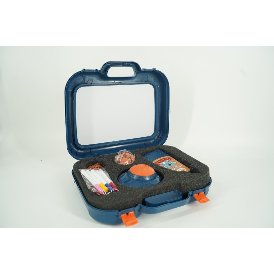 Proiector Educational cu Masuta pentru Desen, Set Creativ cu 48 de Imagini si 6 Discuri de Proiectare, Include Creioane Colorate si Cutie Depozitare, Plastic, +3 Ani, Albastru