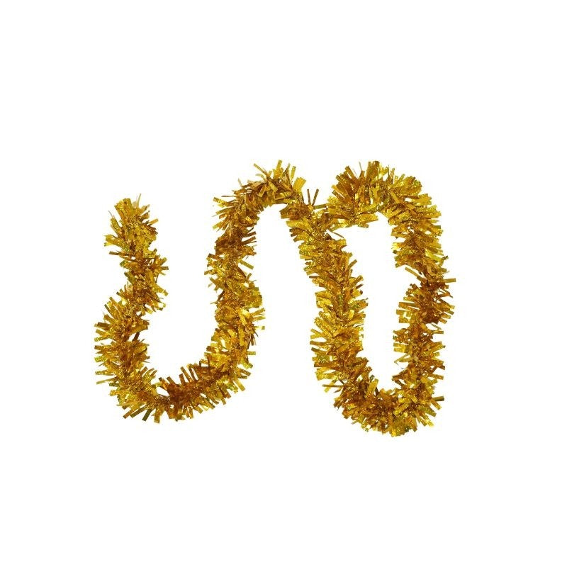 Beteala Craciun, Ghirlanda Decorativa Pufoasa, Folie PVC Rezistenta, Interior si Exterior, Galben, 2 m x 9 cm