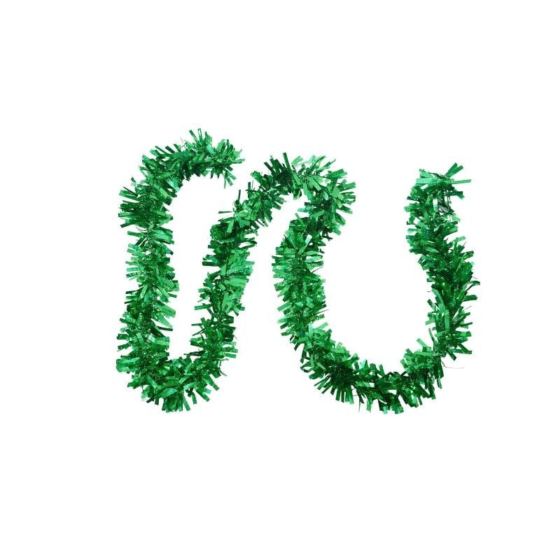 Beteala Brad Craciun, Aspect Dens Cu Sclipici, Decoratiune Interior si Exterior, Folie PVC, Verde, 2 m x 9 cm