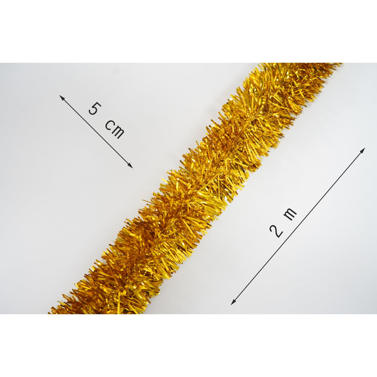 Beteala Craciun Stralucitoare, Decoratiune Pom si Interior, Folie PVC Rezistenta, Auriu, 2 m x 5 cm