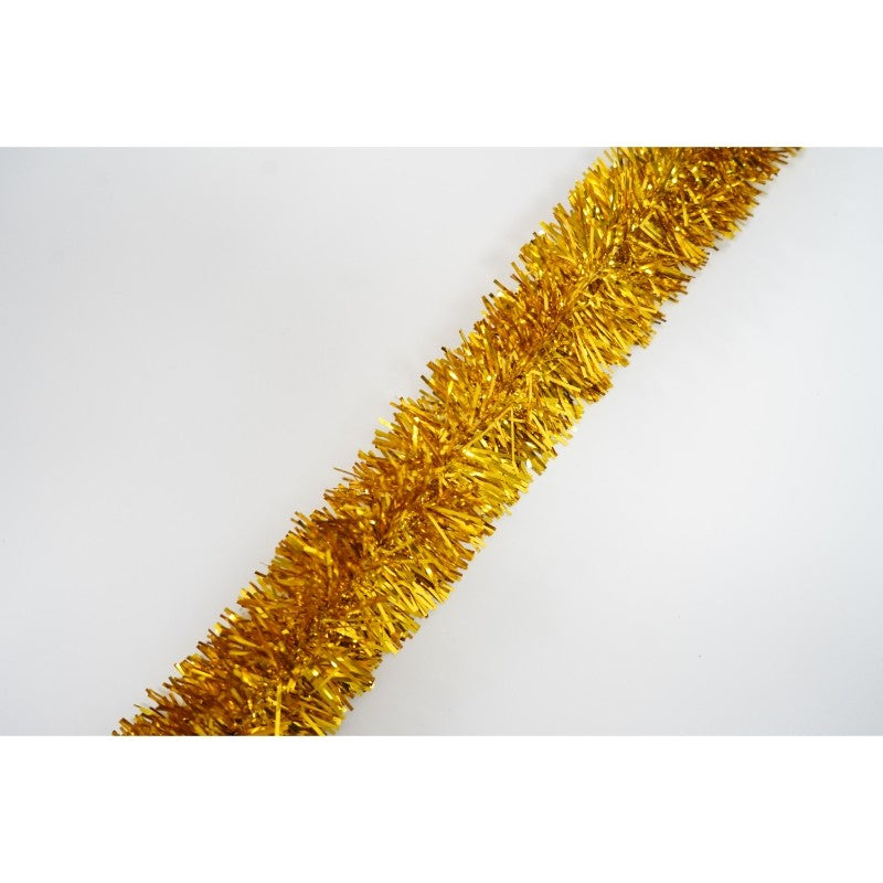 Beteala Craciun Stralucitoare, Decoratiune Pom si Interior, Folie PVC Rezistenta, Auriu, 2 m x 5 cm