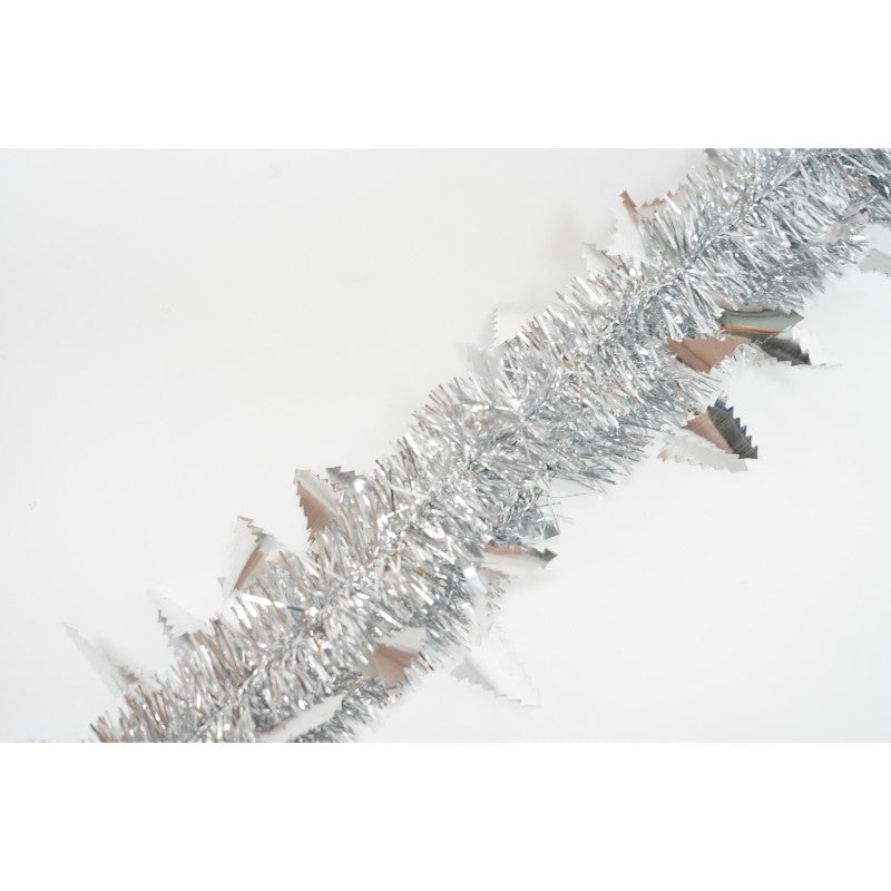 Beteala Craciun, Decoratiune Festiva Clasica, Folie PVC Flexibila, Utilizare Interior si Exterior, Argintiu, 2 m x 9 cm x 5 cm