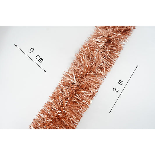 Beteala Craciun, Decoratiune Festiva Brad, Folie PVC, Portocaliu, 2 m x 9 cm