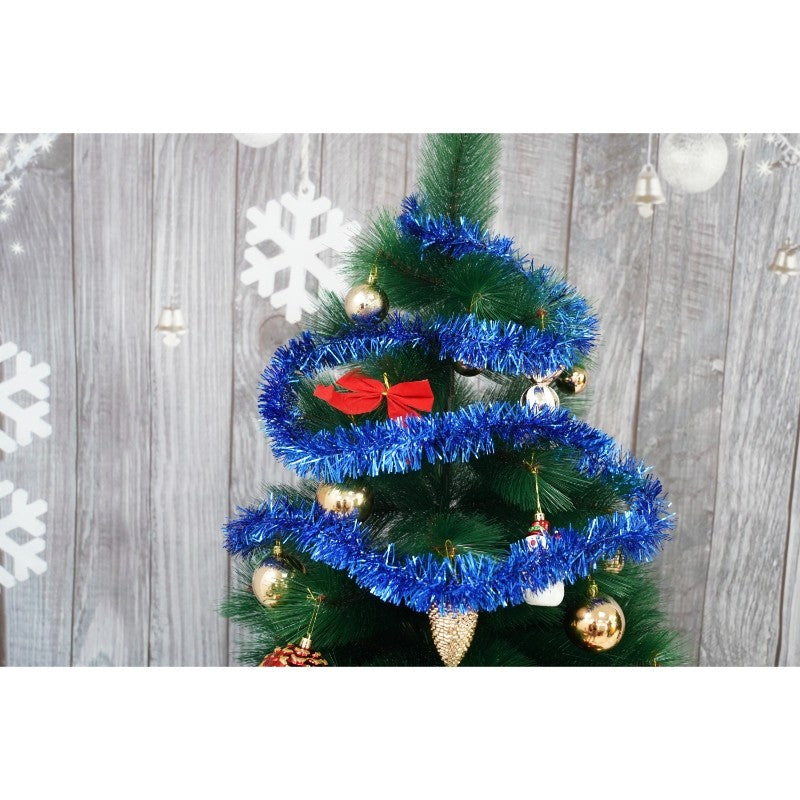 Beteala Craciun, Decoratiune Pom, Folie PVC Flexibila, Interior si Exterior, Albastru, 2 m x 5 cm