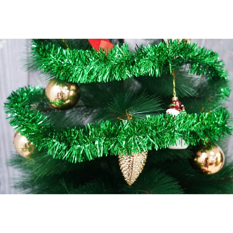 Beteala Craciun, Ghirlanda Decorativa Pom, Folie PVC Flexibila, Utilizare Interior si Exterior, Verde, 2 m x 5 cm