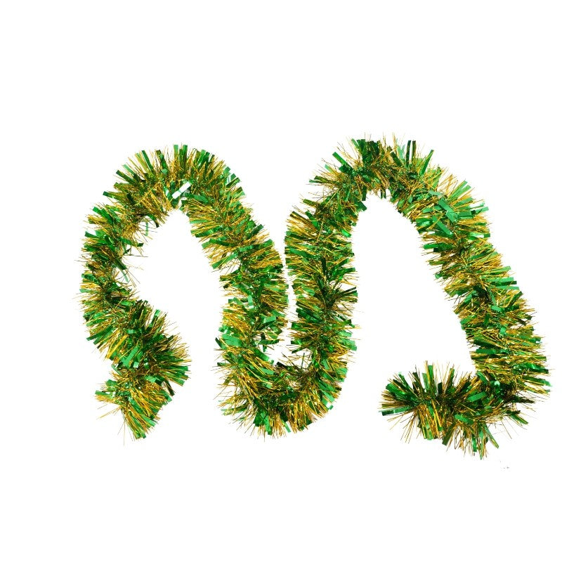 Beteala Craciun Verde Clasica, Ghirlanda Decorativa Pufoasa, Folie PVC, Interior si Exterior, 2 m x 11 cm