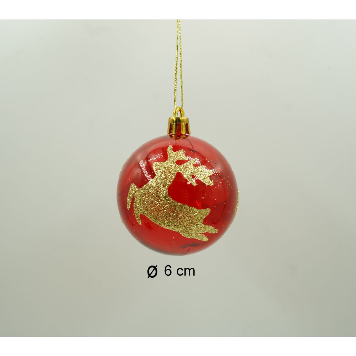 Set 24 Globuri Crăciun Pentru Brad, Finisaj Sclipitor și Mat, Plastic Rezistent, Diametru 6 cm, Roșu și Auriu