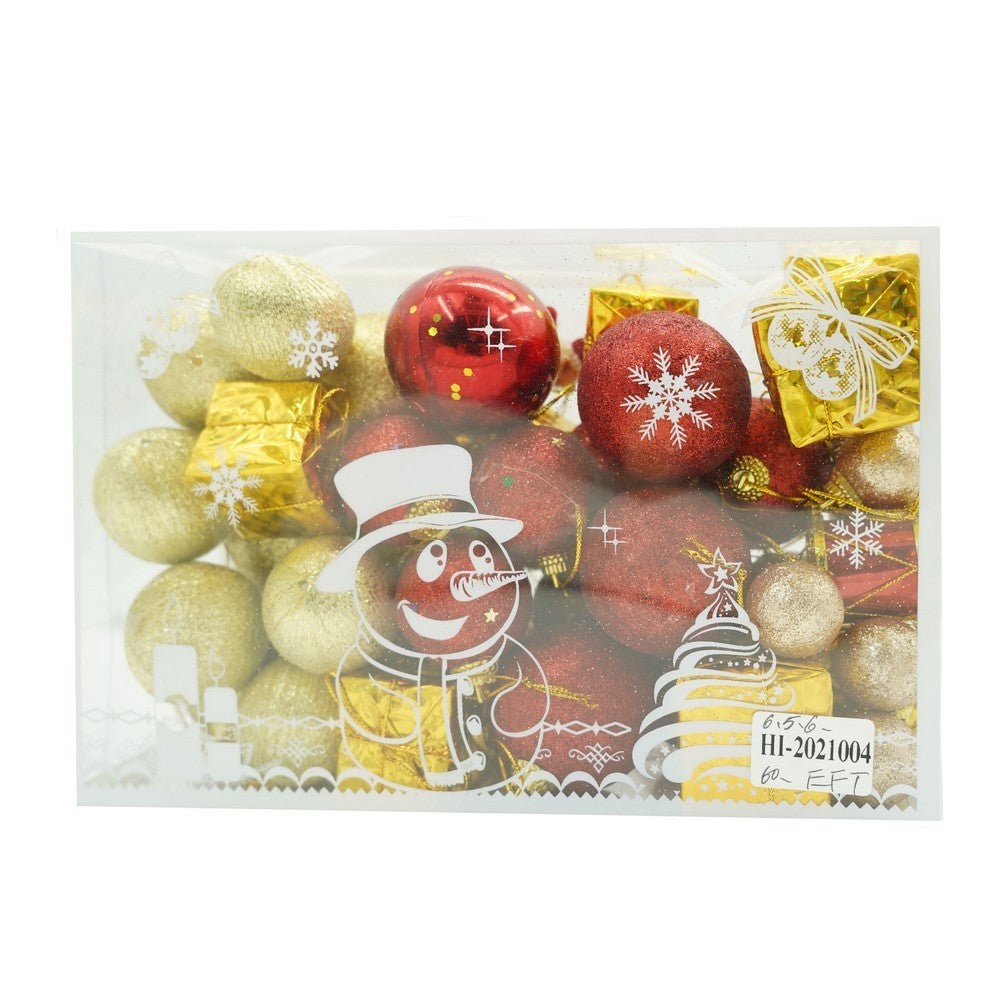 Set 45 Globuri Craciun, Ornamente Brad din Polistiren, Finisaj cu Sclipici, 8 cm, Cutie Depozitare, Argintiu