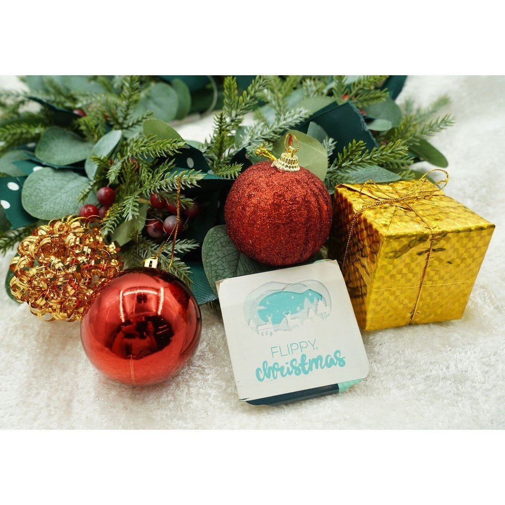 Set 20 Globuri pentru Bradul de Craciun, Ornamente Festive din Polistiren cu Finisaj Sclipitor, Rosu si Auriu, Diametru 6 cm