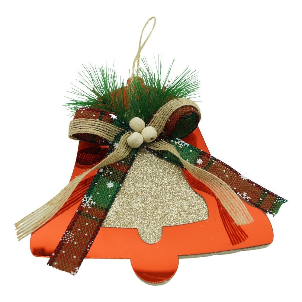 Ornament Brad Crăciun în Formă de Clopoțel, Finisaj Lucios, Acril Rezistent, Interior și Exterior, Roșu, 14 x 16 cm