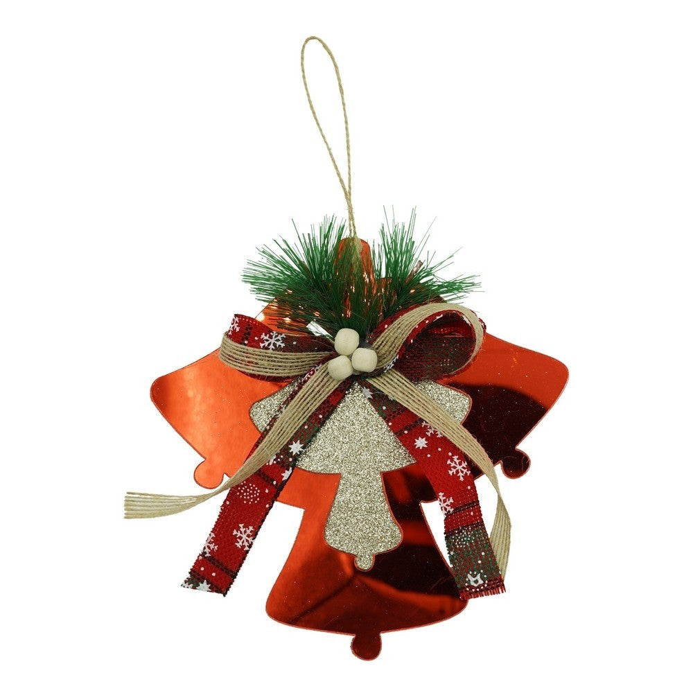 Ornament Brad Clopoței Crăciun, Design Lucios, Acril, Interior și Exterior, Roșu, 15 x 15 cm
