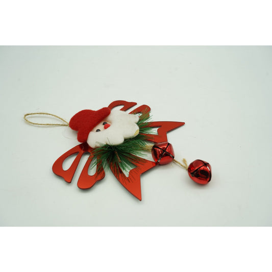 Ornament Brad Craciun, Funda cu Clopotei, Finisaj Lucios, Acril, Rosu, 15 x 20 cm