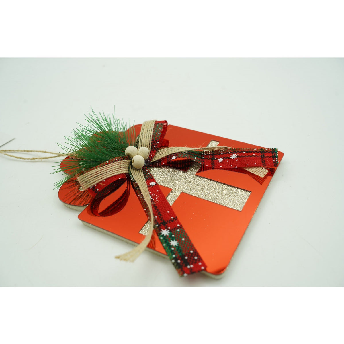 Ornament Brad Crăciun, Formă Stea, Finisaj Lucios, Acril, Rezistent Interior și Exterior, Roșu, 15x15 cm