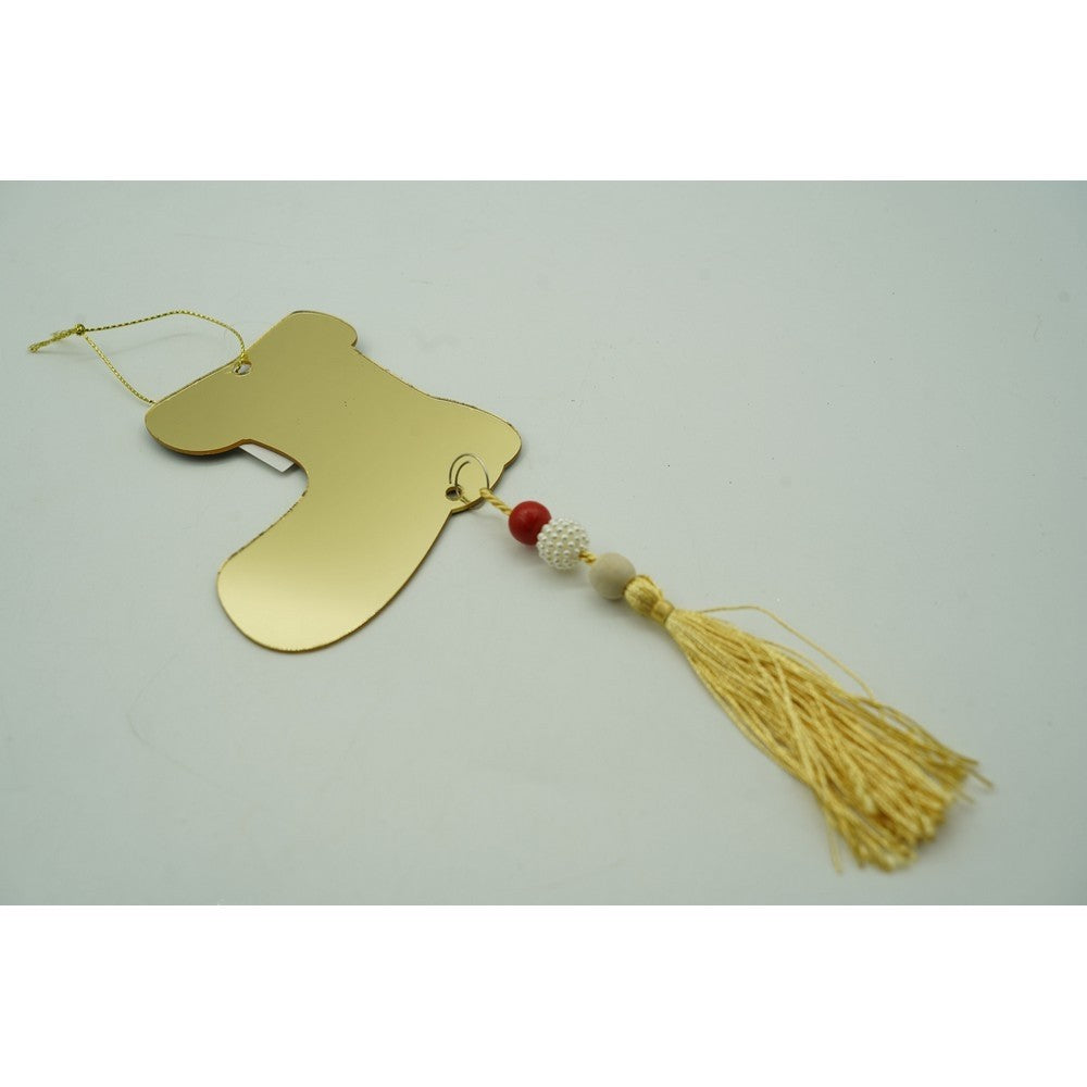 Ornament Brad De Crăciun În Formă De Gheață, Finisaj Auriu Lucios, Acril Rezistent, Utilizare Interior Și Exterior, 10 x 25 cm