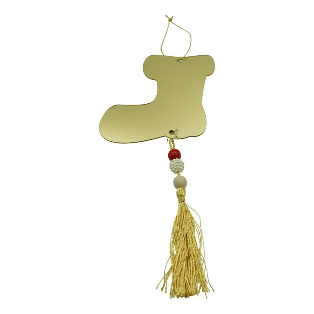 Ornament Brad De Crăciun În Formă De Gheață, Finisaj Auriu Lucios, Acril Rezistent, Utilizare Interior Și Exterior, 10 x 25 cm