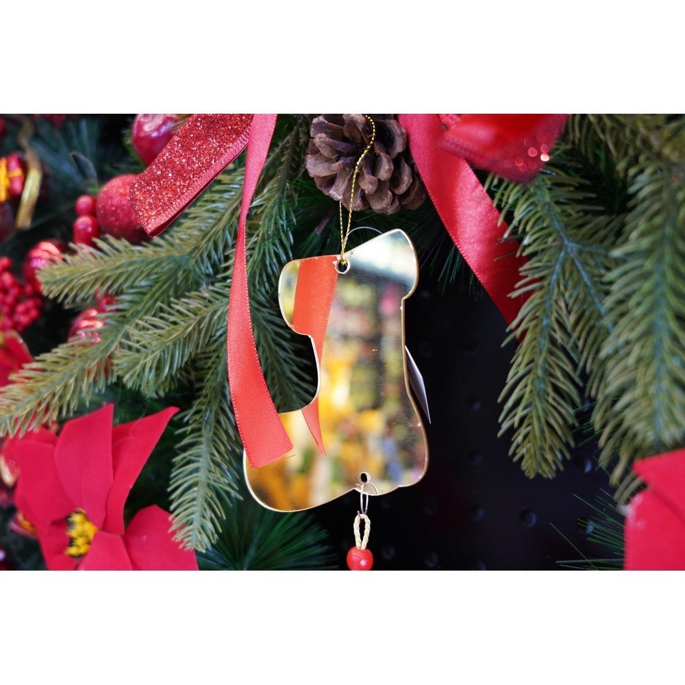 Ornament Brad De Crăciun În Formă De Gheață, Finisaj Auriu Lucios, Acril Rezistent, Utilizare Interior Și Exterior, 10 x 25 cm