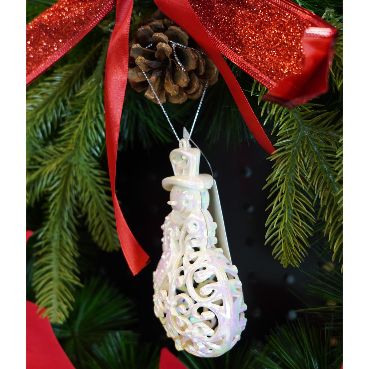 Ornament Brad Craciun, Figurina Om De Zapada Perlat, Decoratiune Plastic, 8 cm x 13 cm