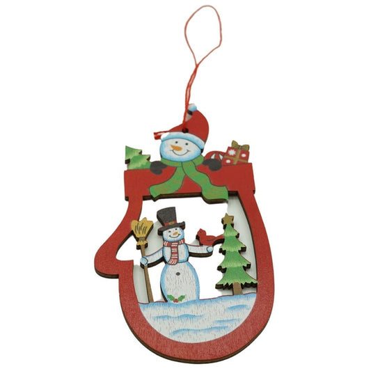 Ornament De Brad Oameni De Zapada, Decoratiune De Craciun Cu Agatatoare, Lemn, Multicolor, 10 cm