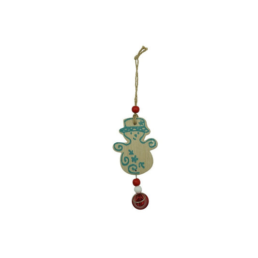 Decoratiune Brad Om de Zapada, Ornament Craciun de Agatat, Lemn, Multicolor, 17 x 7.7 cm