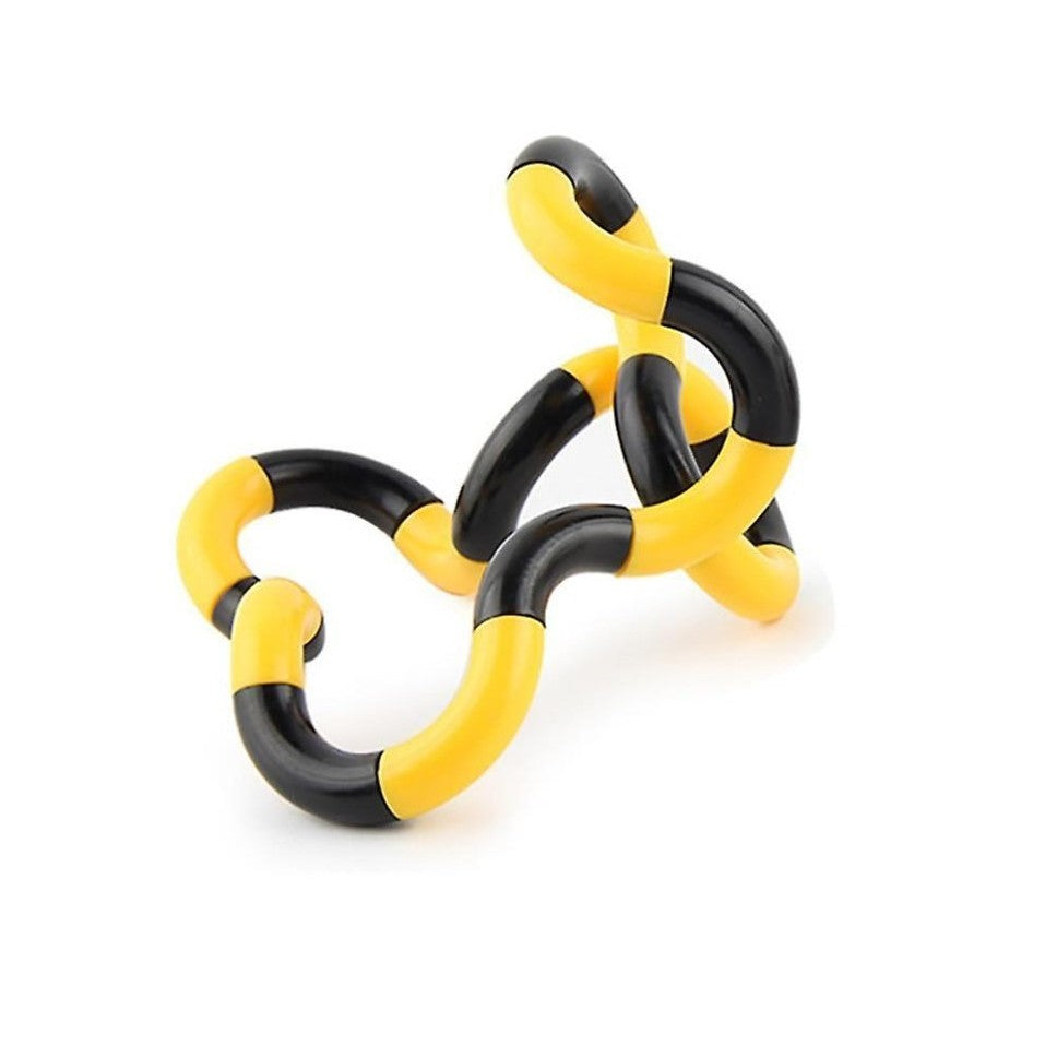 Jucărie Senzorială Antistres, Fidget Twist cu Mișcări Infinite de Decompresie, Plastic, Galben/Negru