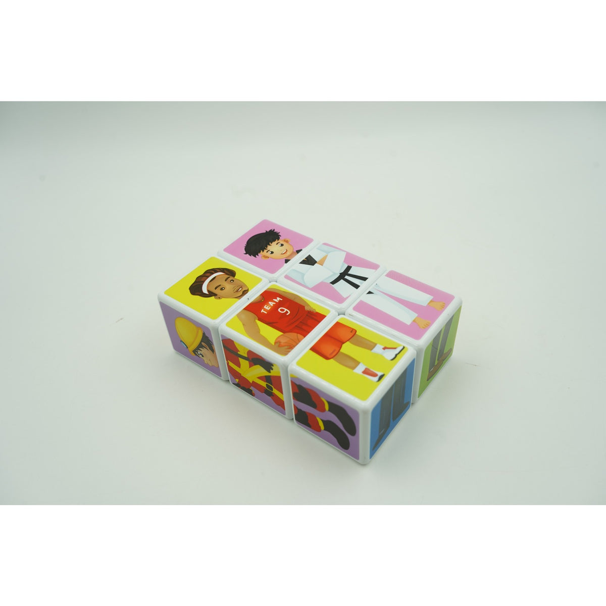 Set Cuburi Magnetice Inteligente pentru Copii, Puzzle Educativ cu Meserii, Plastic ABS, Cutie Depozitare Inclusă, 6 Piese, Multicolor, +3 Ani
