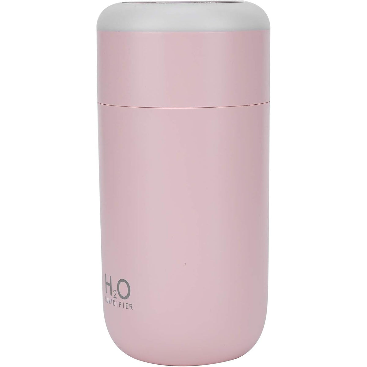 H2O Umidificator Portabil cu Ultrasunete, Difuzor de Aroma si Pulverizare Rece, Silentios, Lumina de Noapte LED 7 Culori, Alimentare USB, Plastic, 350 ml, Roz