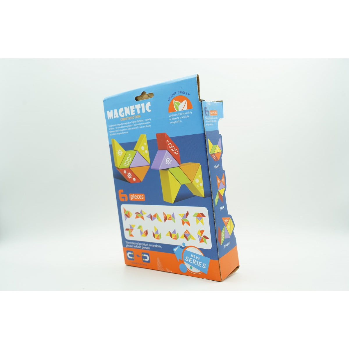 Set de Construcție Magnetic Inteligent pentru Copii, Joc Educativ cu Piese Magnetice, Plastic ABS, Multicolor, 6 Piese, +3 Ani