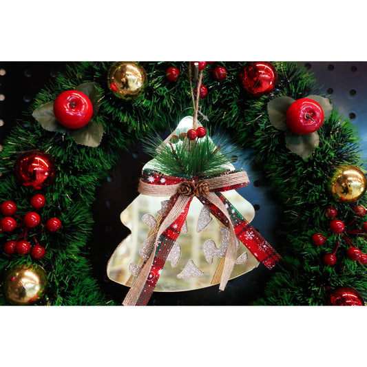 Ornament Brad Crăciun, Formă Brad 3D, Acril Rezistent, Interior și Exterior, Auriu Lucios, 16 x 17 cm